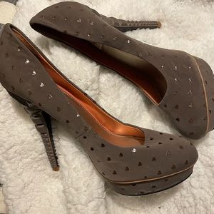 Rachel Roy Keedan Heart Print Sculpted Platform Stiletto Heels Size 6